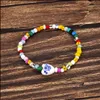 Beaded Strands Bracelets Jewelry Bohemian Fashion Simply Beaded Bracelet Heart Sea Snail Ceramic Mti-Color For Women Jewe Dh5Xa