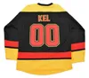 Thr Movie Kel Mitchell 00 All-jersey 100% gestikte ijshockey jerseys zwart