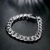 Hot Charm 925 Sterling Silver Bracelets Netclace Netclace Jewelry for Men Classic 10mm Square Stail 20/22/24 Inch Fashion Party Gift