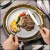 Dijksiesets keuken eetbar huizen tuin 24 stks/set luxe sier gouden bestek set flatware servies dhrsp