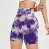 NIEUWE NAADLOOS TIE DYE YOGA Korte vrouwen Kleding Hip Peach Naad Outdoor Sport Fitness Shorts Gym Run Leggings Korte J220706