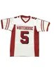 Ceomit #5 Patrick Mahomes Whitehouse High School Jersey White Red 100% costure