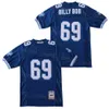 Filme futebol do time do colégio 69 Billy Bob Jersey 82 Charlie Tweeder 33 Al Bundy West Canaan Coyotes College All Stitched Team Color Blue University High Quality Quality