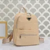 Nylon Backpack Shoulder Bags Unisex Classic Black Back Pack Triangle Sign Metal Zipper High Quality Pockets Schoolbag