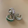 Clip-On skruv Back Lys Luxury Fashion Design Color Gemstone Diamond Ear Buckle No Piercing Bone ClipClip-On