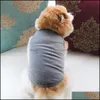 Leere DIY Hundekleidung Baumwollbekleidung Weste Haustierhemden Feste Farbe T -Shirt für kleine mittelgroße Hunde Katzen Welpen Kätzchen Drop Lieferung 25409638