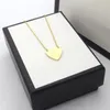 Moda Paslanmaz Çelik Kolye Kalp şekilli 18K Altın Titanyum Şeftali Kalp Kolye Kolye Kadın Mücevher Yok Kutu