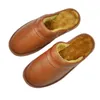 Зимние тапочки мужчины большие размеры роскошные кова кожа мех плюш теплые крытые пары тапочки женщины роскошные мягкие плоские туфли J220716