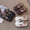 Kızlar Sandalet 2022 Yeni Yaz Çocuk PU Katı Inci Papyon Rahat Kauçuk Plaj Prenses Sandalet Bebek Yürüyor Çocuk Ayakkabı G220418
