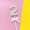 Other Festive & Party Supplies Pearl Number Cake Toppers 1 2 3 4 Baby Shower Decoration Birthday Baking Pink White Digital Cakes Dessert Dec