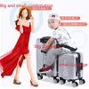 Travel Tale Can Board Sit Suitable For Children Multifunctional Pc Combination Rolling Luggage Spinner Brand Suitcase J220707