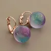 Dangle Lustre Tendance 2022 Mode Rond Coloré Boule De Verre Boucles D'oreilles Pour Les Femmes Bijoux De Mariage 585 Or Rose Boucles D'oreilles InsolitesDangle Loin