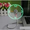 Epacket USB Gadget Mini Flexible LED Light Fan Clock Desktop Clock Cool Gadgets Time Display301Z