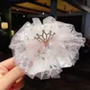 Accessori per capelli per bambini coreani bella ragazza Principessa garza fiocco di neve forcina corona tridimensionale clip laterale forcina per bambina