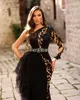 2022 Plus Size Arabic Aso Ebi Black Mermaid Sexy Prom Dresses Lace Pärled Crystals Evening Formal Party Second Reception Birthday Engagement Gowns Dress ZJ044