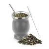 wholesale 8colors 8oz Yerba Mugs Tea Cup Gourd with straw Natural YerbaMate Mate Cleaning Brush Steel Stainless Double-Walled Easy Clean Bom Orbi