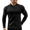 Sonbahar kış kadife koşu gömlek uzun kollu spor salonu v boyun gömlek erkek spor giyim kuru fit gömlek vücut geliştirme erkek fitness spor l220704