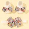 Haaraccessoires Lovely Pearl Bows Born Baby Girl Hoofdband Set Lace Flower Band Tulband Little