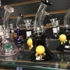 7 Inch Colourful In Stock Unique High Quality Tortoise Hookah Bubbler Bent Type Thick Glass Bong Oil Rig Smoking Water Pipes Dab Rigs with 14mm joint