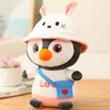 Poupée pingouin à capuche mignonne de 25cm, jouet en peluche pour enfants, sac à dos