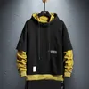 Weowailor hoodie sweatshirt mens hip hop pullover s streetwear casual mode kläder färgblock bomull 220325