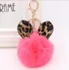 8CM Fluffy Fur Pom ears Keychain Soft Faux Fur-like Ball Car Keyring Key Holder Women Bag Pendant Jewelry 14 colors