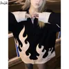 Kvinnors hoodies tröjor Hikigawa koreanska mode tröja kvinnor 2022 kläder för tonåringar streetwear bf tjockt överdimensionerad outwear casual