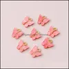 Pendant Necklaces Pendants Jewelry 100Pcs 13X1M 9 Color Resin Animal Butterfly Charms For Making Pendan Dhixn