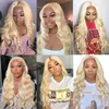 Partihandel 613 Blond spets frontal peruk med babyhår lockigt 100 Glueless Remy Human Hair Wigs For Black Women