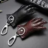 Genuine Leather Key Chains Rings Crocodile Paw Bag Decoration Car Keychains Holder Silver Metal Backpack Handbag Pendant Keyring Gifts Jewlery Charms Accessories