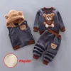 Completi di abbigliamento Moda Neonati maschi Vestiti Autunno Inverno Caldo Ragazze Bambini 3 pezzi Completi Completi Nati Set per neonatiAbbigliamento