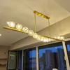 Lyxig koppar ljuskrona lampa för kök ö rektangel kristall ljus hotell bar hängande lampa vardagsrum inomhus belysning