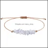 Charm Bracelets Jewelry Natural Gem Stone Gravel Chip Bracelet Irregar Crystal Stretch Beads Nets Rope Wrap Bracel Dhnv0