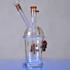 14 mm kleine gerade Bohrinseln Recycler Glas Shisha Wasserbongs dicke Bubbler Shisha Wasserpfeifen Rauchen Bong Art