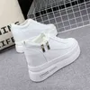 Super haut talon 10 cm chaussures pour femmes 2022 automne nouvelle semelle épaisse à lacets blanc chaussures tout match Wedge chaussures décontractées baskets G220610