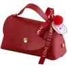 Изысканный PU Свадебная конфетка Кожаная подарок ручная сумка с лентой творческий детский душ рождественский день рождения коробка для вечеринки MJ0684