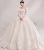 2022 Vintage Ball Gown Bröllopsklänningar Romantiska Sequins Tulle Vestido de Noiva Sexiga Open Back Wedding Bridal Gowns Robe de Marie
