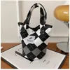 HBP Shell Bag Damier Patent Leather Grid Facts Houtter Counter Conter