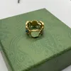 Chic Letter Women Floral Ring Personality Golden Rings Simple Style Bague Anello Jewelry Wholesale1994101
