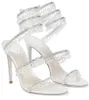 Luxur Design Sandal Lady High Heels Renes-C Women Dress Shoes Chandelier Empelled Leather Sandals Black Sandal Heel Wedding Party 35-43