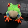 Personlig grön uppblåsbar Bullfrog Cartoon Animal Mascot Model Stor luft Blow Up Frog Balloon för Carnival Party Decoration