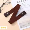 Kemerler Kadın Görünmez Kemer Basit Tasarımcı PU Deri Diksiz Ayarlanabilir Kadın Kot Pantolon Düğme Gözenek Olmayan Kemer Belirtileri Emel22
