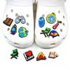 MOQ 100pcs camping style Tente boussole forme dessin animé croc charmes 2D Caoutchouc souple Décorations de chaussures Boucles mini chaussure charme accessoires fit enfants sandales ornements