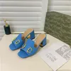 New Arrival kobieta pantofel z wystającym palcem masywne buty na wysokim obcasie kobiety marka projekt Muller buty rozmiar 35-42