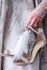 Fabulous Pearls Furs Hochzeit Schuhe Große Perlen High Heel Damen Sandalen Offene spitze Feder Sommer Damen Sandale Prom Party Schuh AL9124