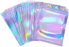 レーザー包装袋食品キャンディーホログラフィック虹色 1222393 を包装するための再密封可能な防臭ビニール袋