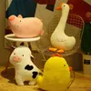 Super Soft Farm Animals Dolls fyllda vackra CKEN GÅS PIG COW CUSHION Baby Sleeping Sushi Toys Kids Plush Peluche J220729