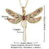 Pendant Necklaces Cute Women's Jewelry Copper Micro-encrusted Zircon Insect Dragonfly Net Red Temperament Necklace Party Holiday GiftPen