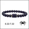 Konst och hantverk 12 Constellations Strand Armband Natural Black Glass Bead Armband Star Sign Constellation Horoscope Coup Sports2010 Dhrko