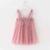 Sommer Mädchen Kawaii Engel Flügel Fee Puffy Kleid Kleinkind Kind Neue Mesh Sling Prinzessin Kleid für Mädchen Geburtstag Party Kleider MTK02 G220518